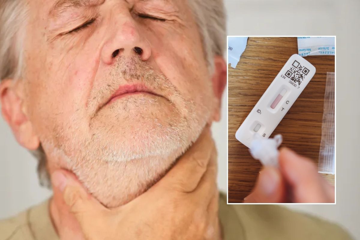 man with sore throat