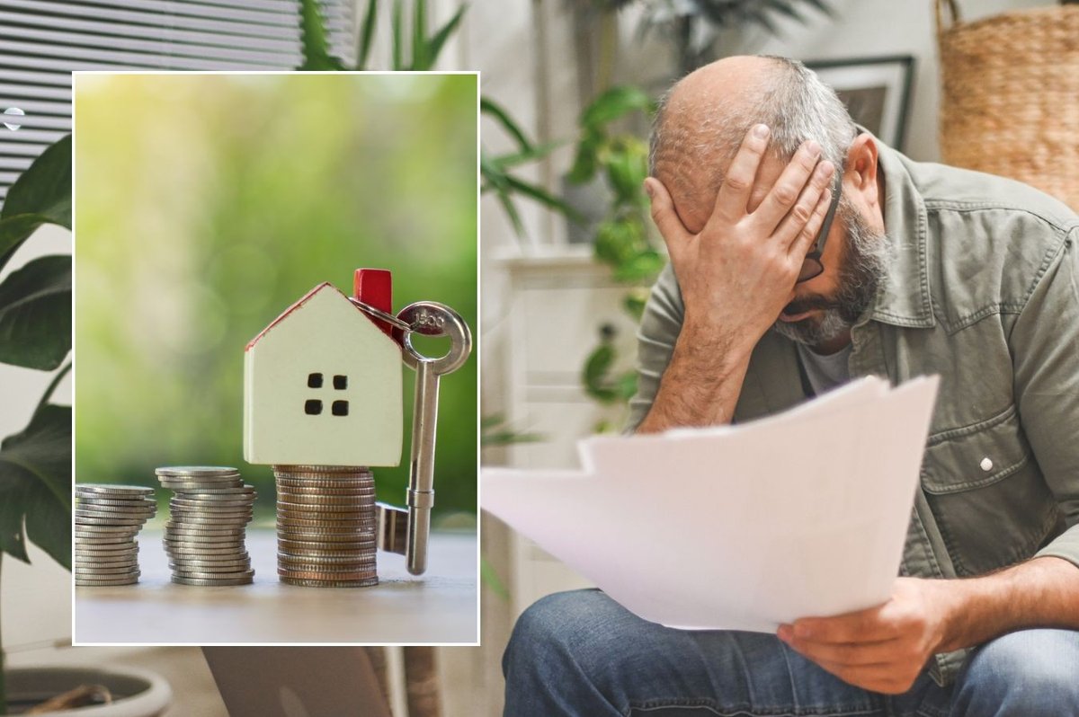 Man worried about money and mortgage rise
