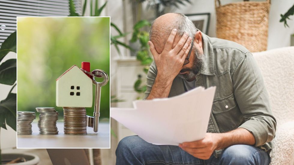 Man worried about money and mortgage rise