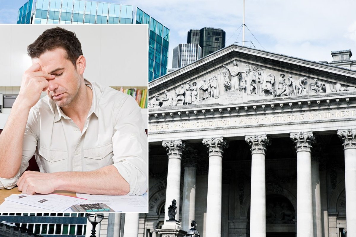 Man worried and Bank of England