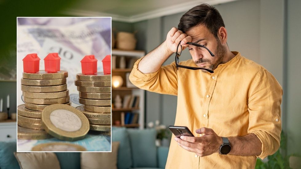 Man worried and pounds