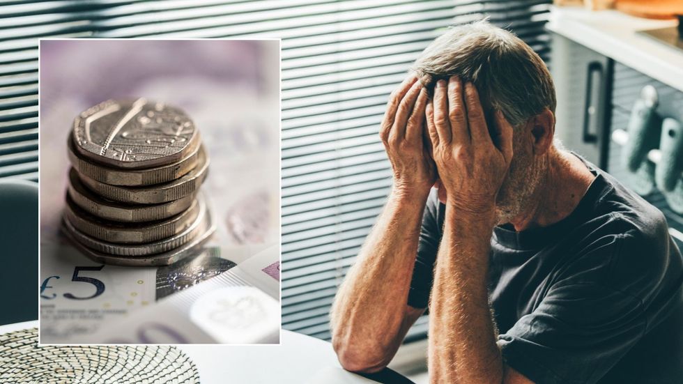 Man worried and pounds