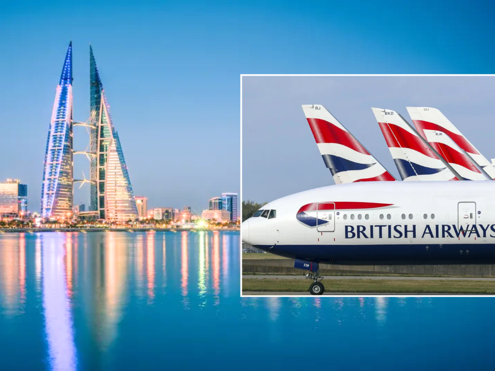 Manama City, Bahrain / British Airways plane