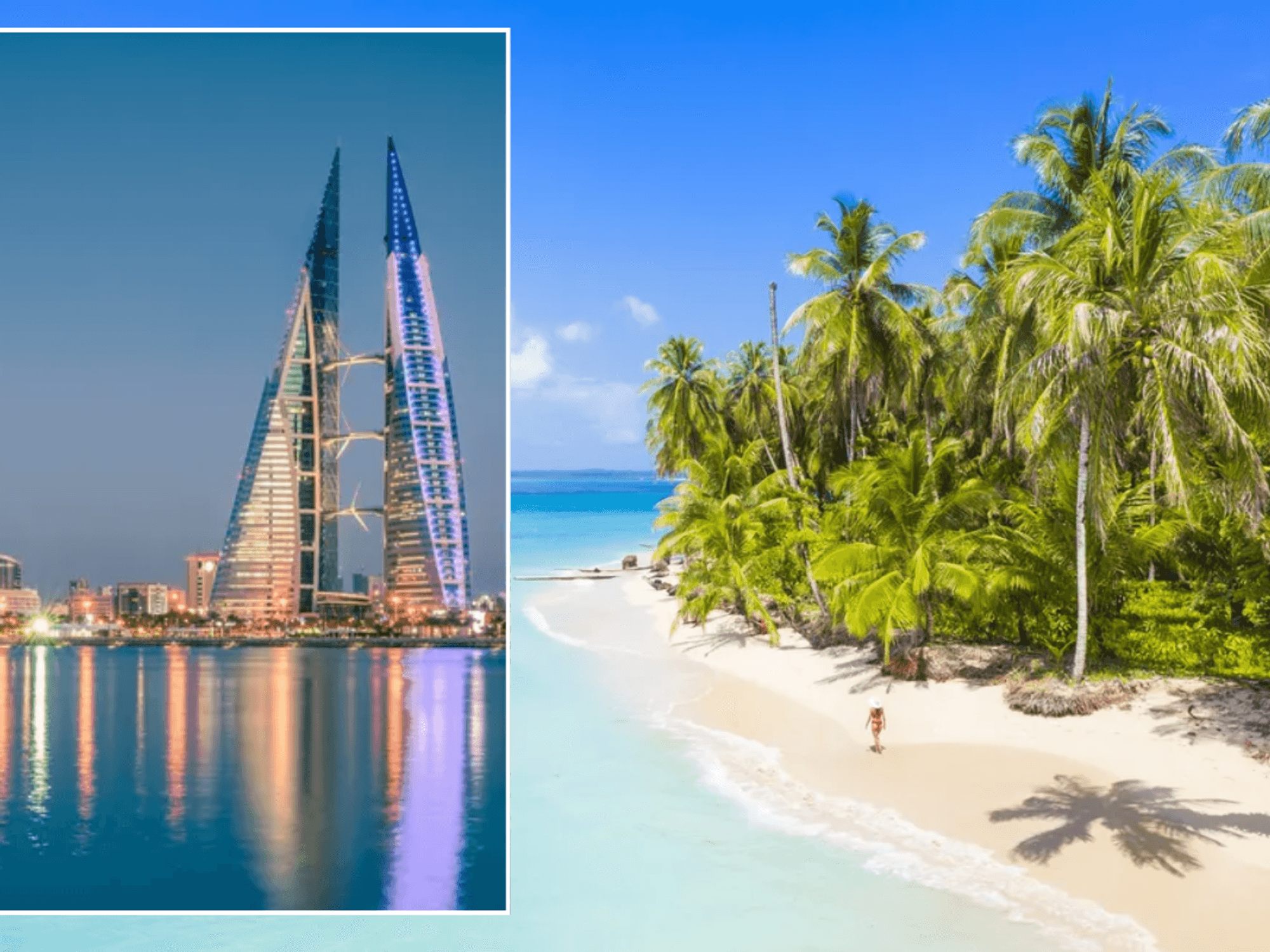 Manama City, Bahrain / Zapatilla island, Panama