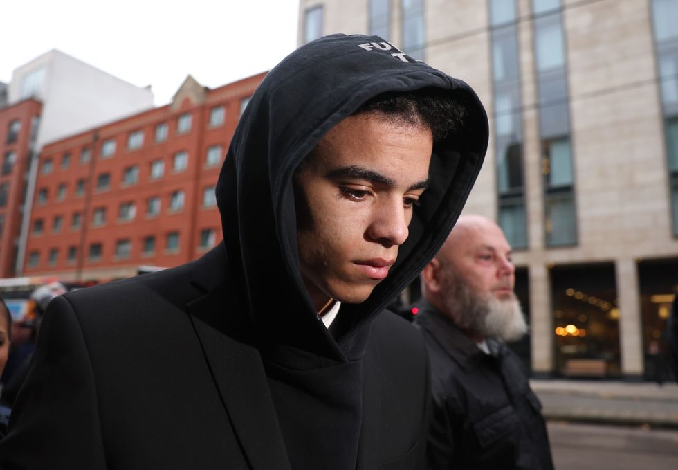 Manchester United footballer Mason Greenwood arrives at Minshull Street Crown Court, Manchester, where he is charged with attempted rape. The 21-year-old is also accused of assault and controlling and coercive behaviour. Picture date: Monday November 21, 2022.