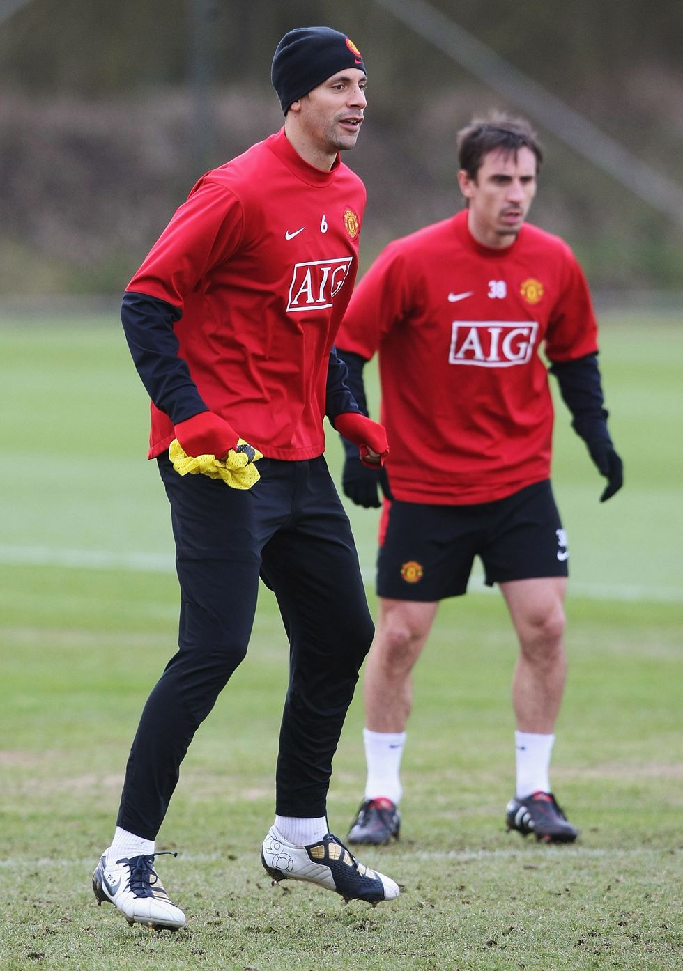 Manchester United Rio Ferdinand Gary Neville