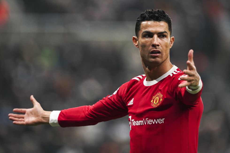 Manchester United's Cristiano Ronaldo shows his frustration during the Premier League match at St. James' Park.