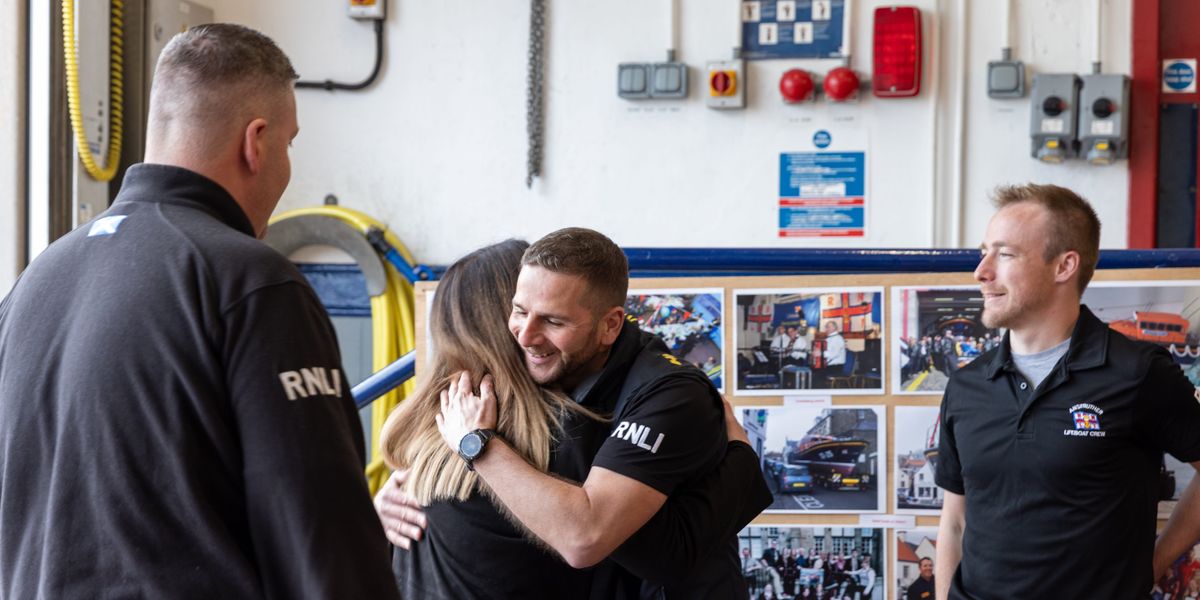 Mother reunited with lifeboat ‘heroes’ who rescued her after paddleboard horror swept her two miles out to sea Mother reunited with lifeboat ‘heroes’ who rescued her after paddleboard horror swept her two miles out to sea