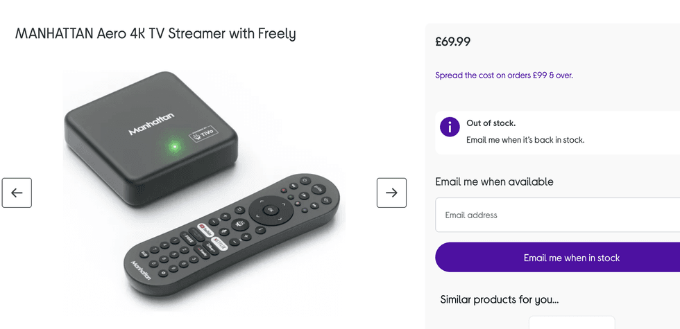 Manhattan Aero 4K TV Streamer with Freely