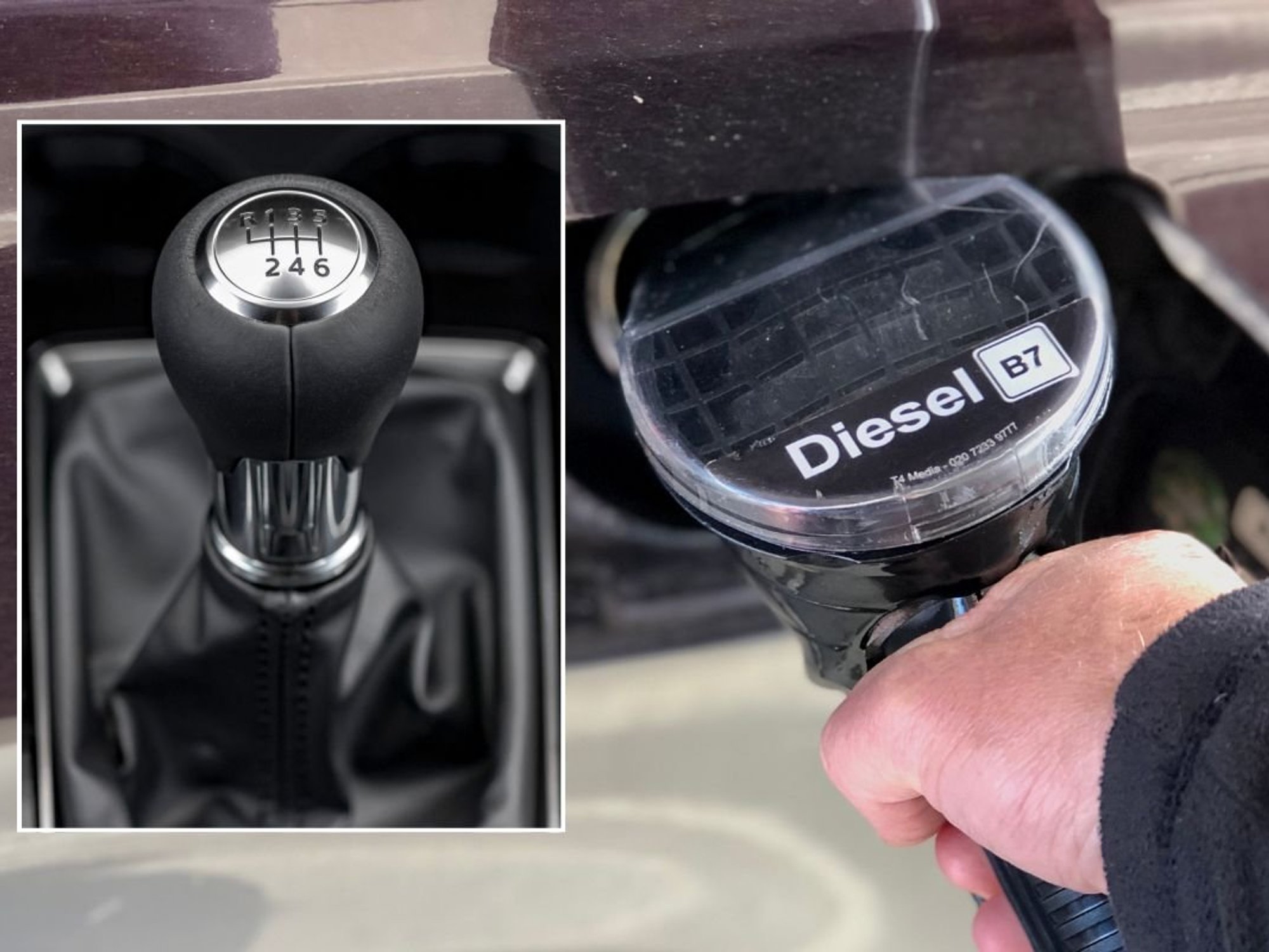Manual gearbox and a diesel pump