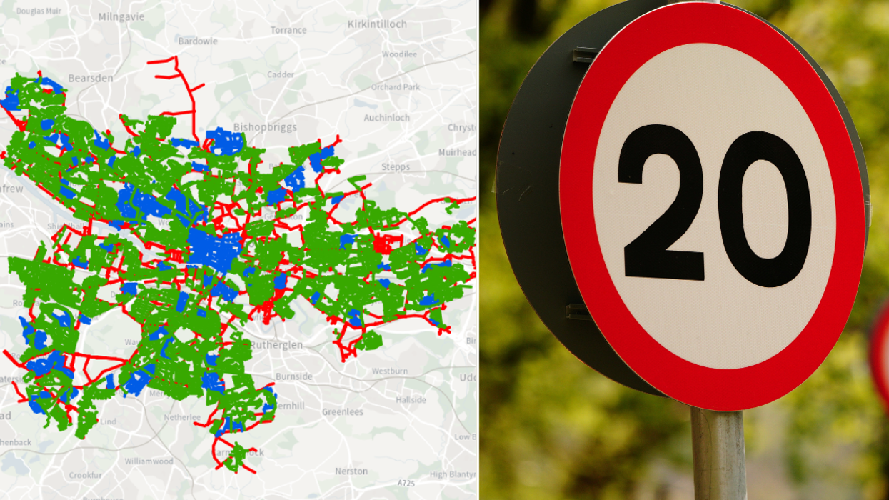 map of 20mph area in Glasgow