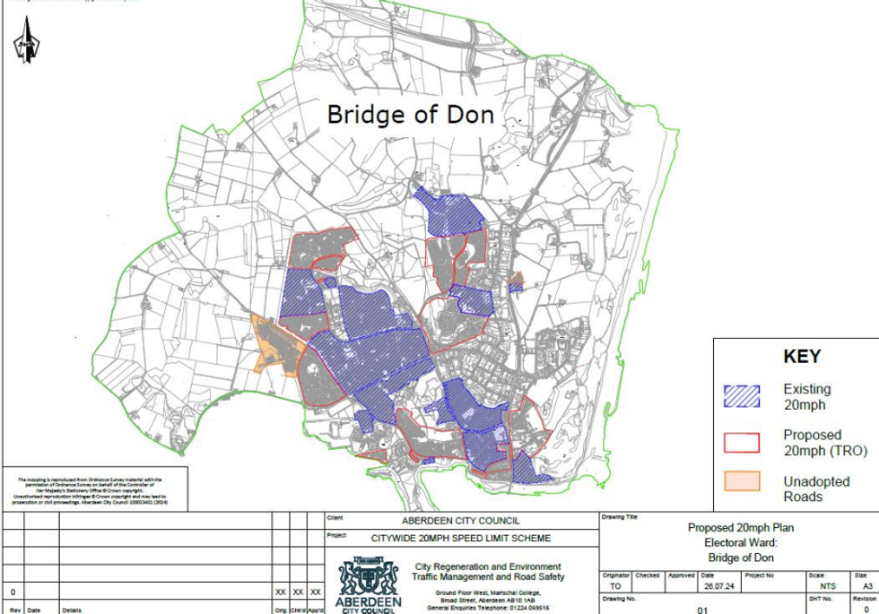 Map of 20mph speed limit changes