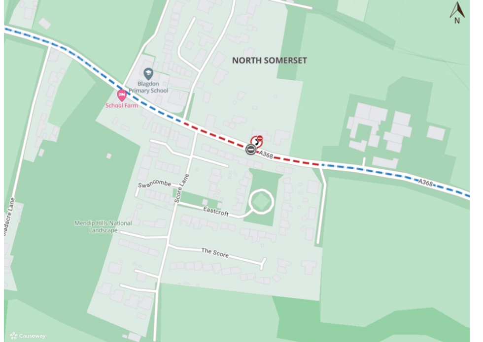 map of affected area