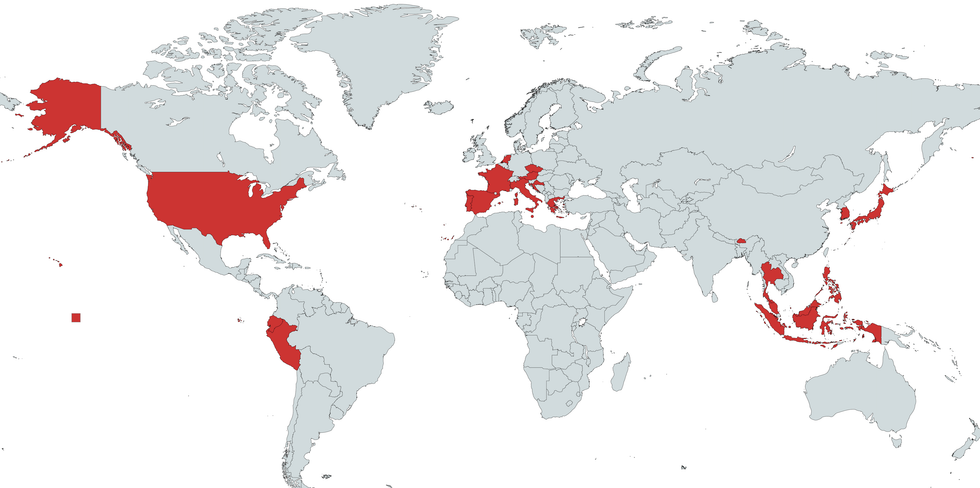 Map of anti-tourist hotspots