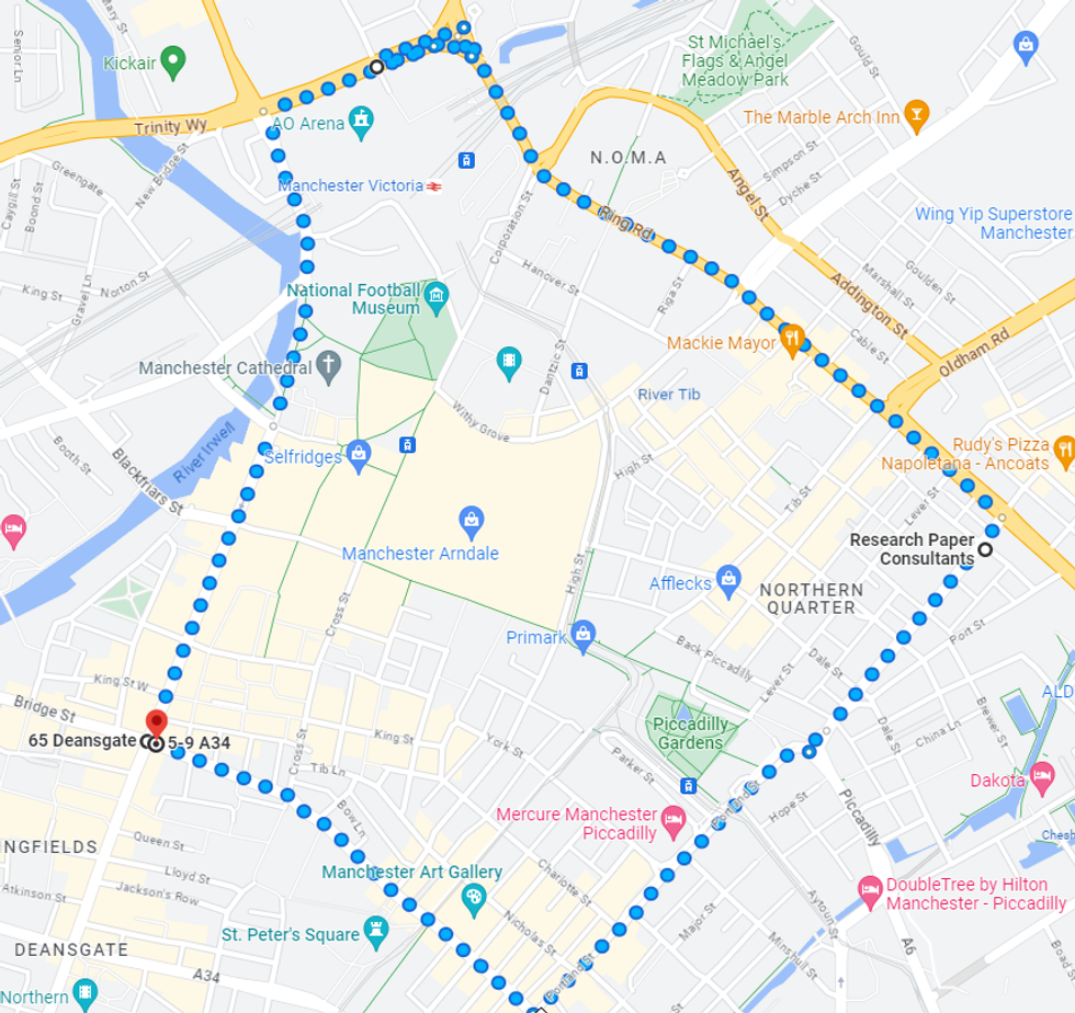 Map of dispersal order area in Manchester