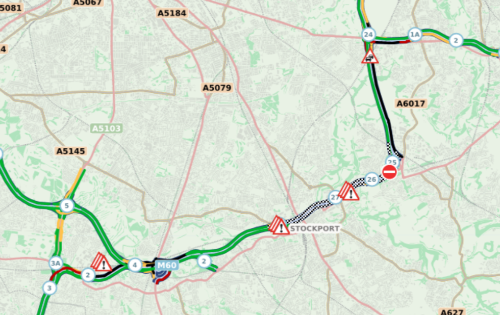 Map of impacted road area