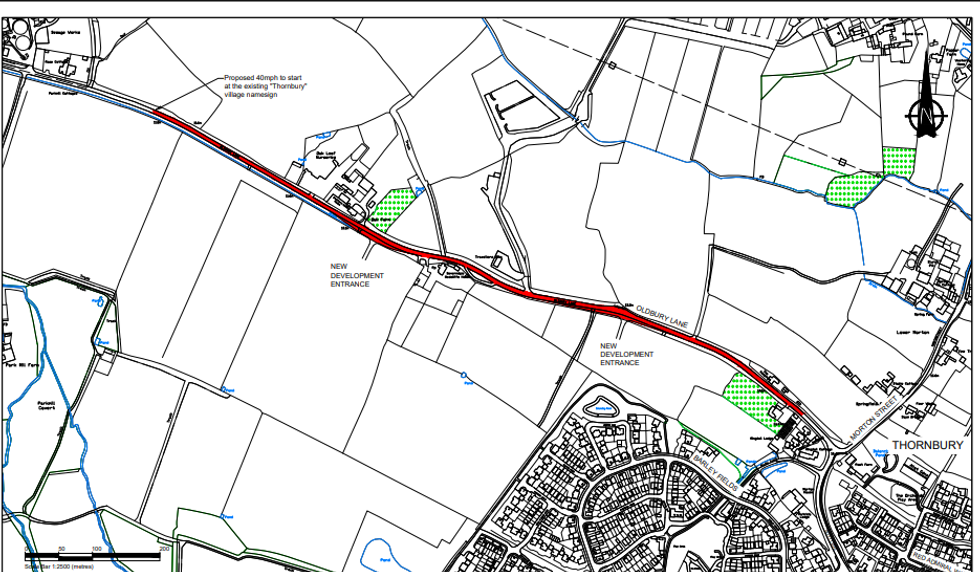 Map of impacted road