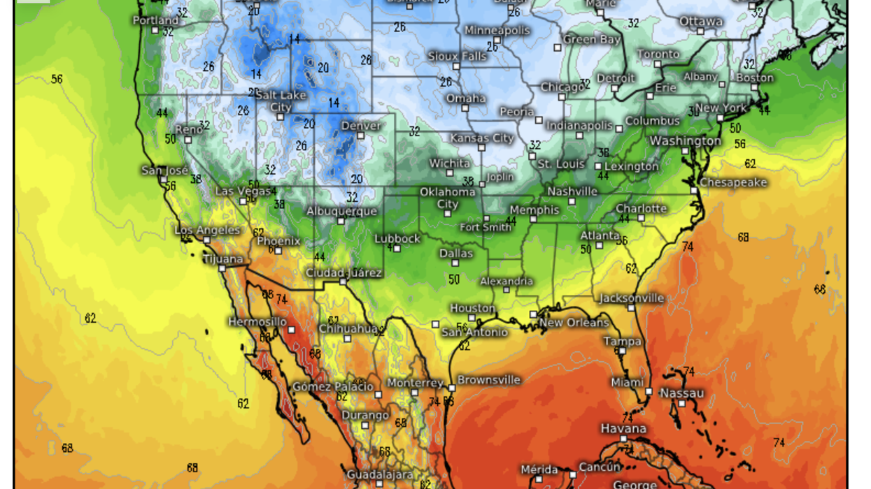 Map shows 70F to the south