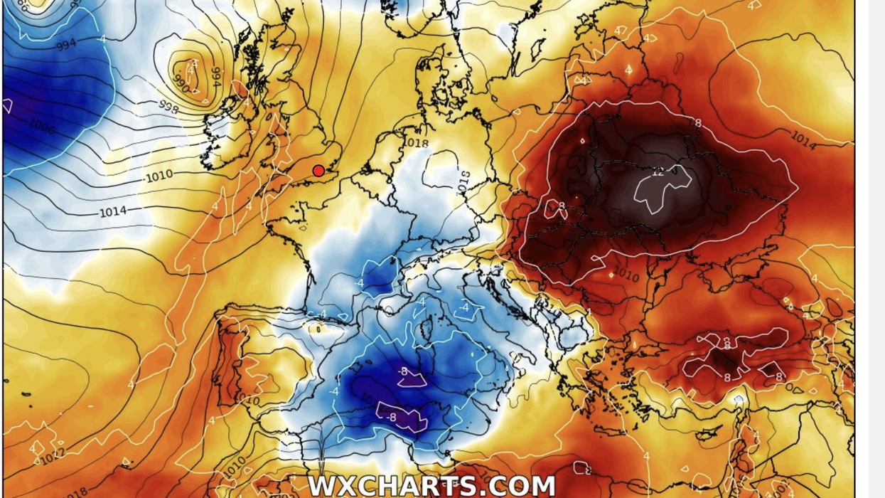 Map shows jet stream to bring sultry blast