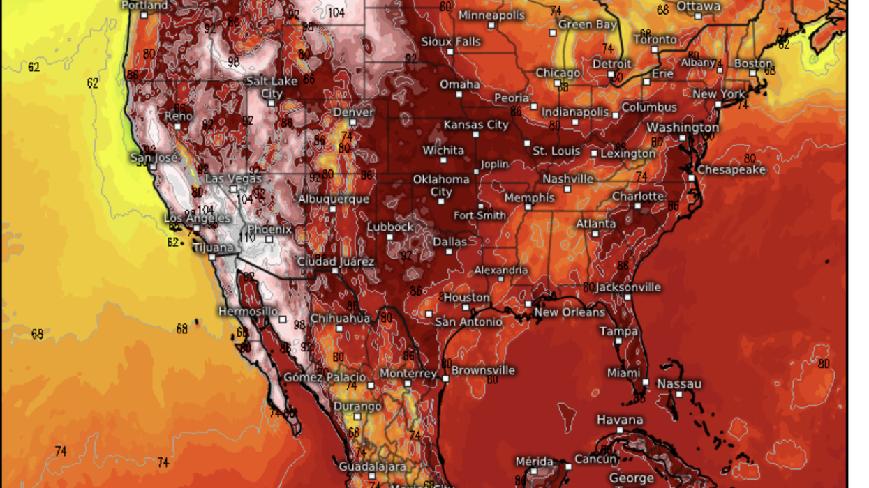 Map shows temperatures to hit 110F