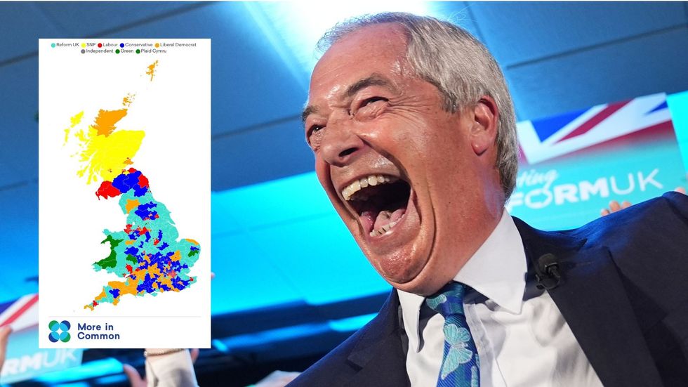 MAPPED: All 223 Labour seats that could be directly stolen by Reform as Nigel Farage handed new polling victory