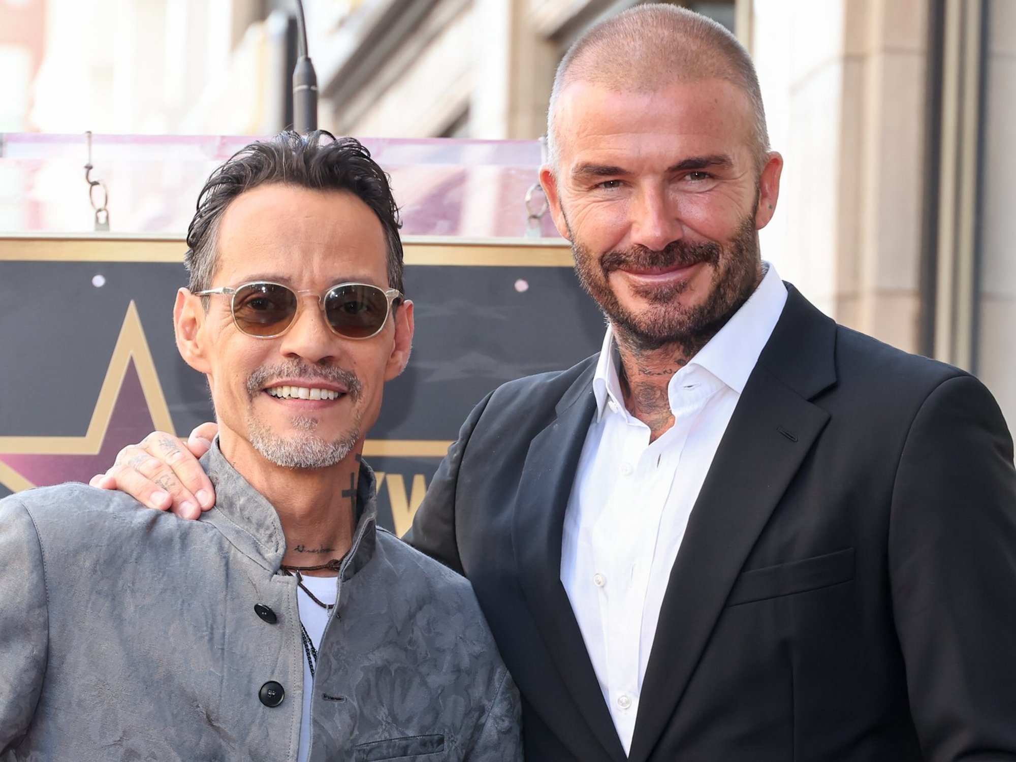 Marc Anthony and Sir David Beckham