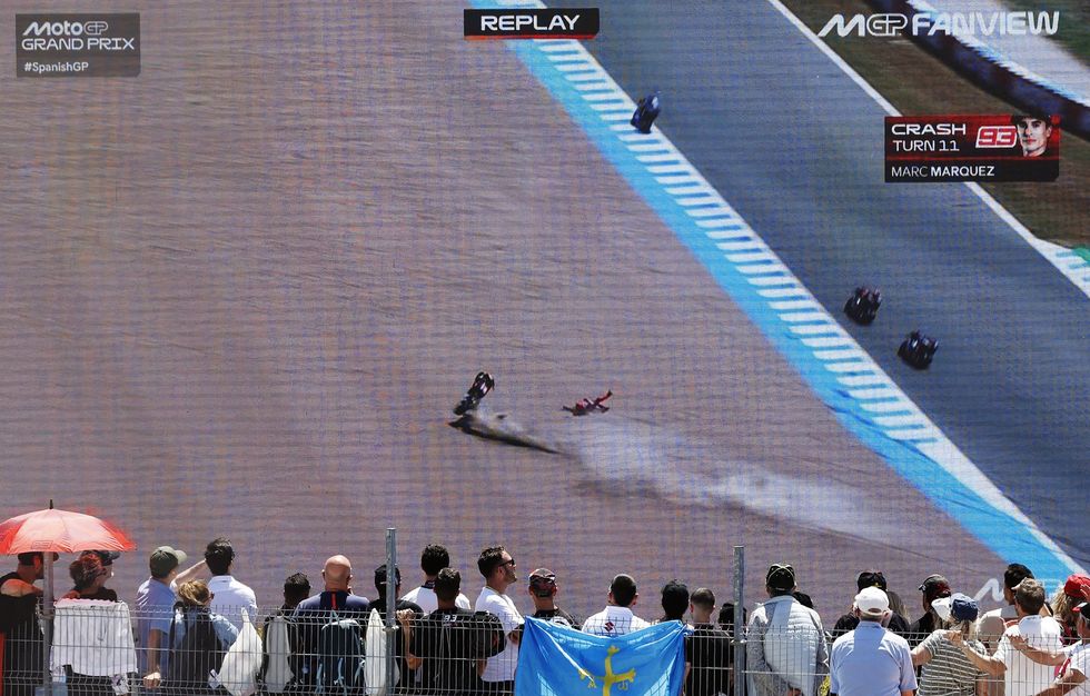 Marc Marquez suffered a shocking crash at Le Mans
