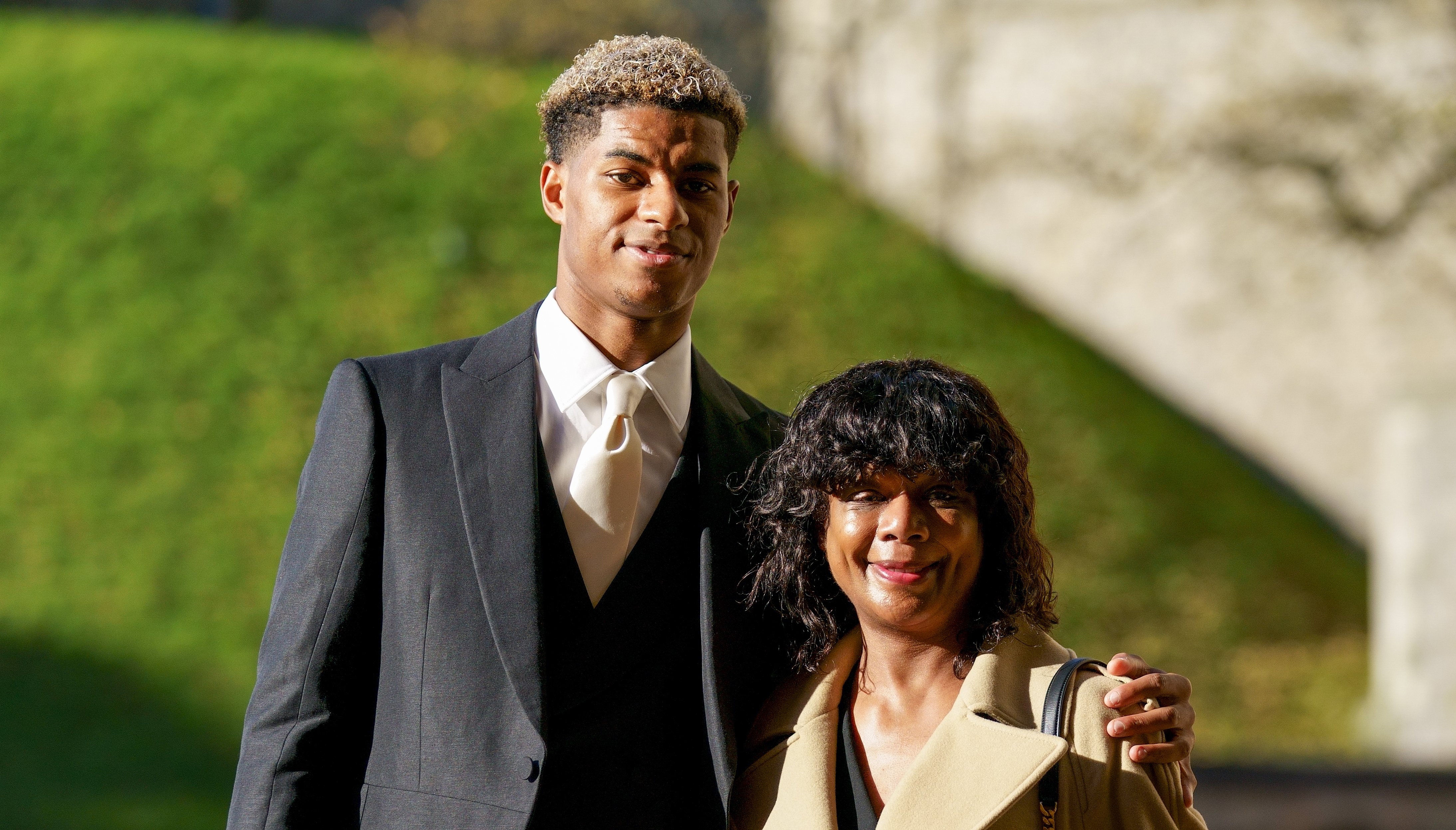 Marcus Rashford with his mother Melanie Rashford.