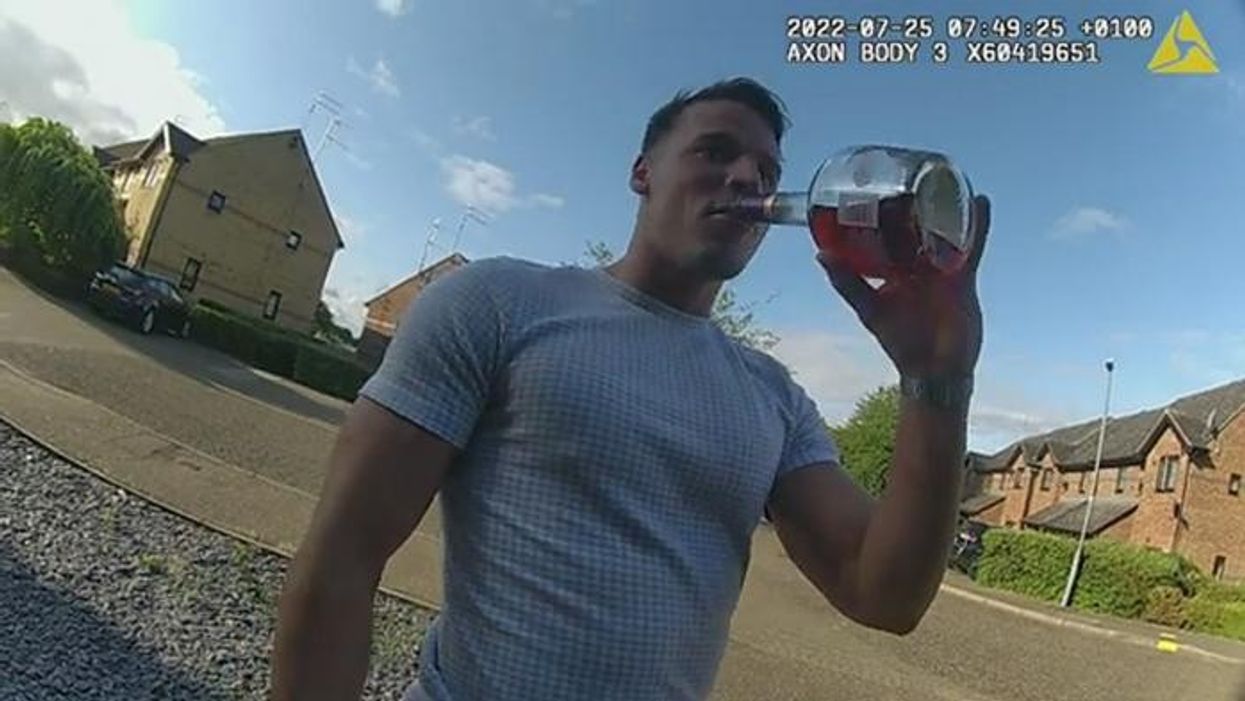 Drunk murderer brags about killing ex-girlfriend’s new partner to police as he swigs brandy from the bottle
