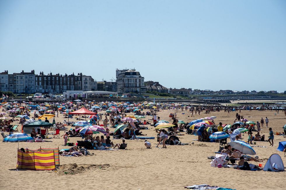 Margate beach during heatwave