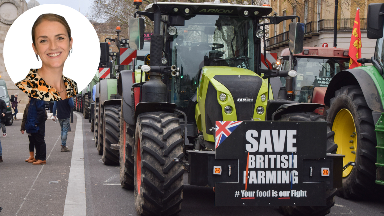 Maria Botwell and protesting farmers