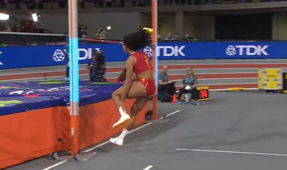 Maria Vicente clutched at her left ankle