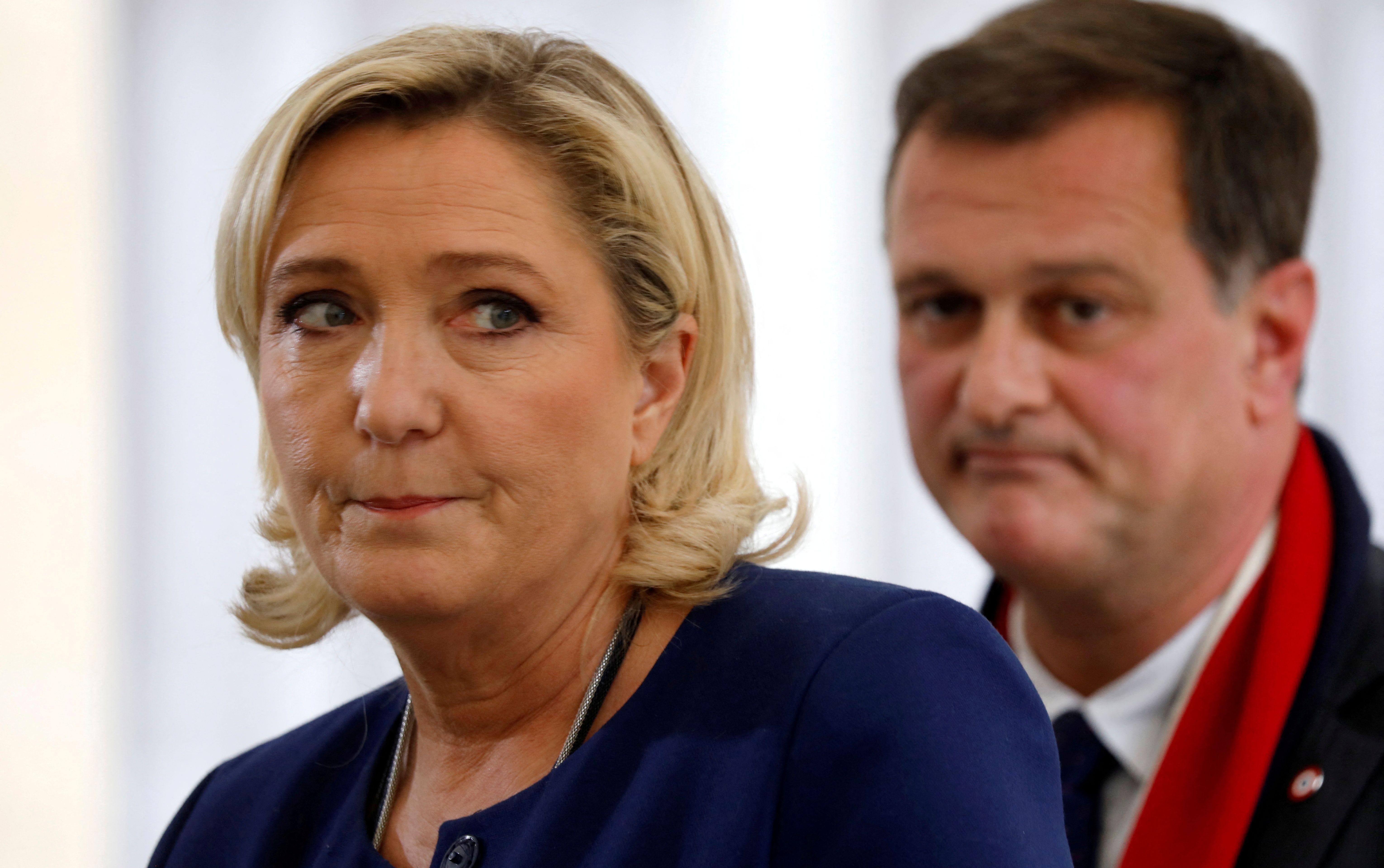 Marine Le Pen and her companion Louis Aliot