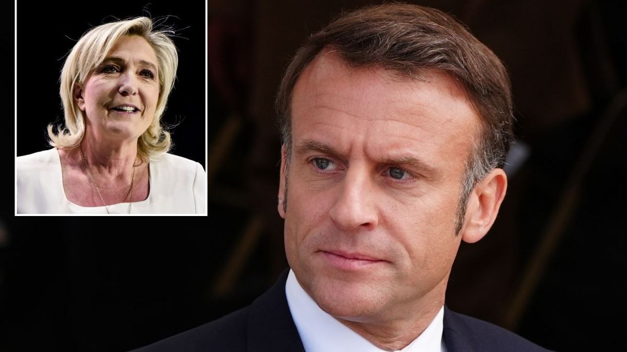 Marine Le Pen and President Emmanuel Macron