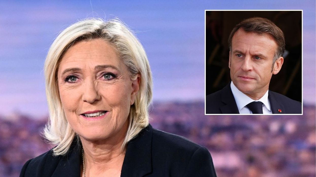 Marine Le Pen and President Macron