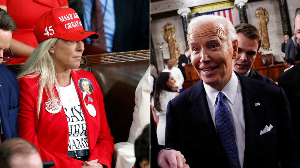 Marjorie Taylor Greene and Joe Biden