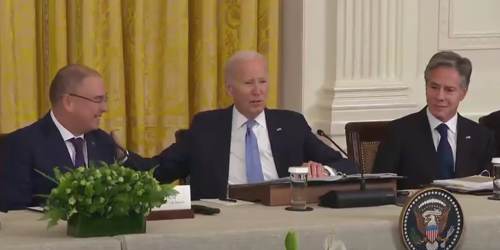 Mark Brown, Joe Biden and Antony Blinken