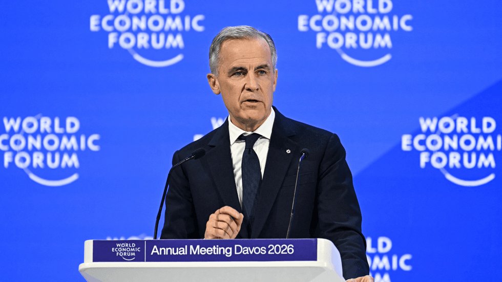 Mark Carney speaking at Davos