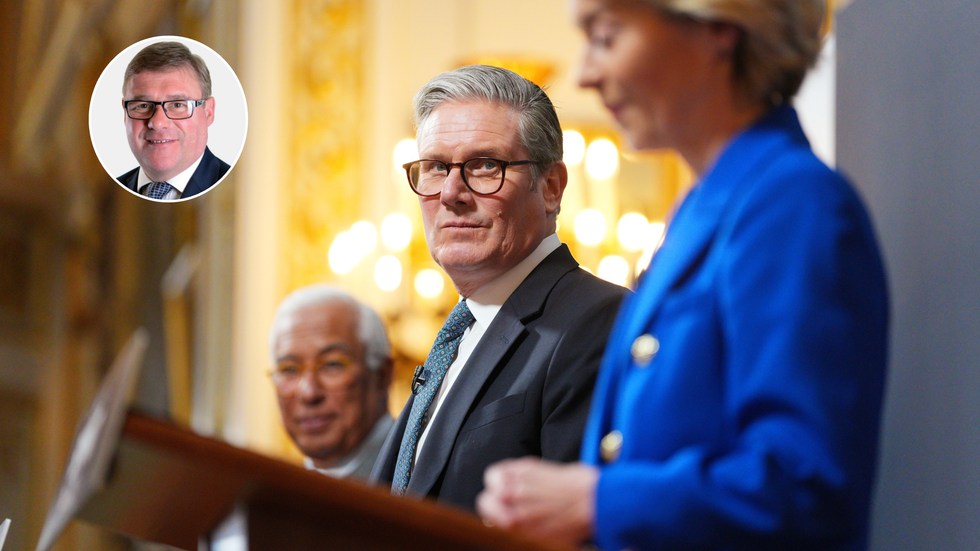 Mark Francois (left), Keir Starmer (middle), Ursula von der Leyen (right)