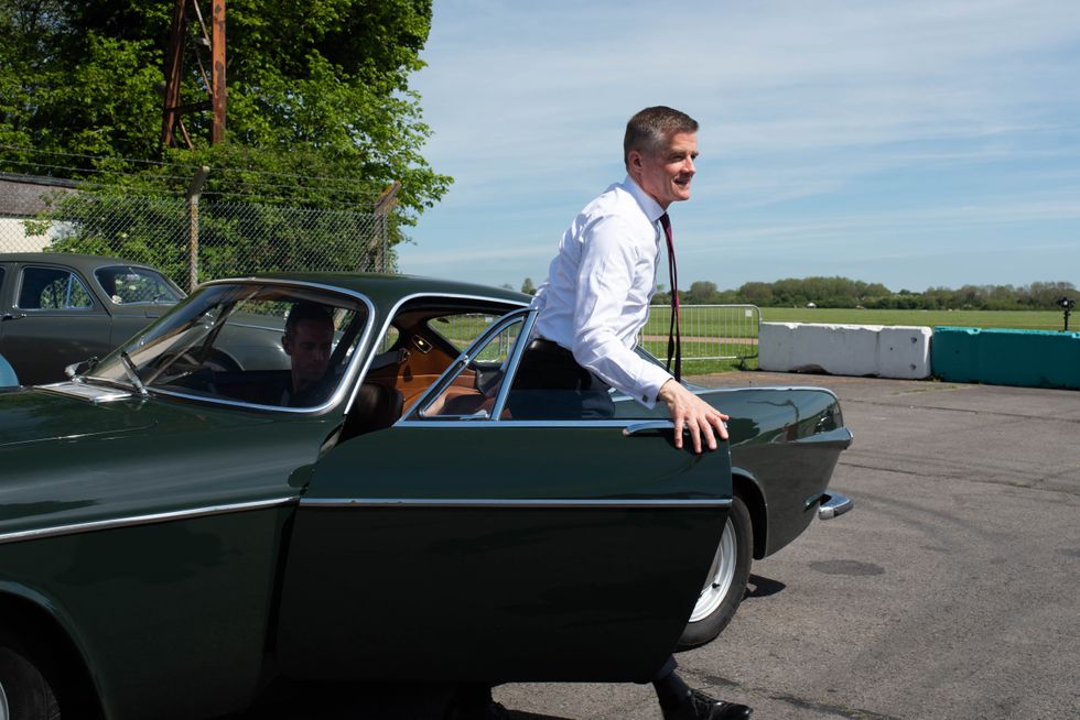 Mark Harper with a classic car
