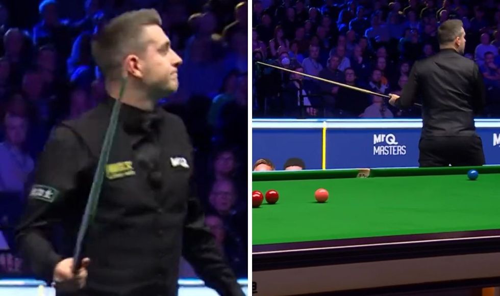 Mark Selby swung his cue in direction of the disruption