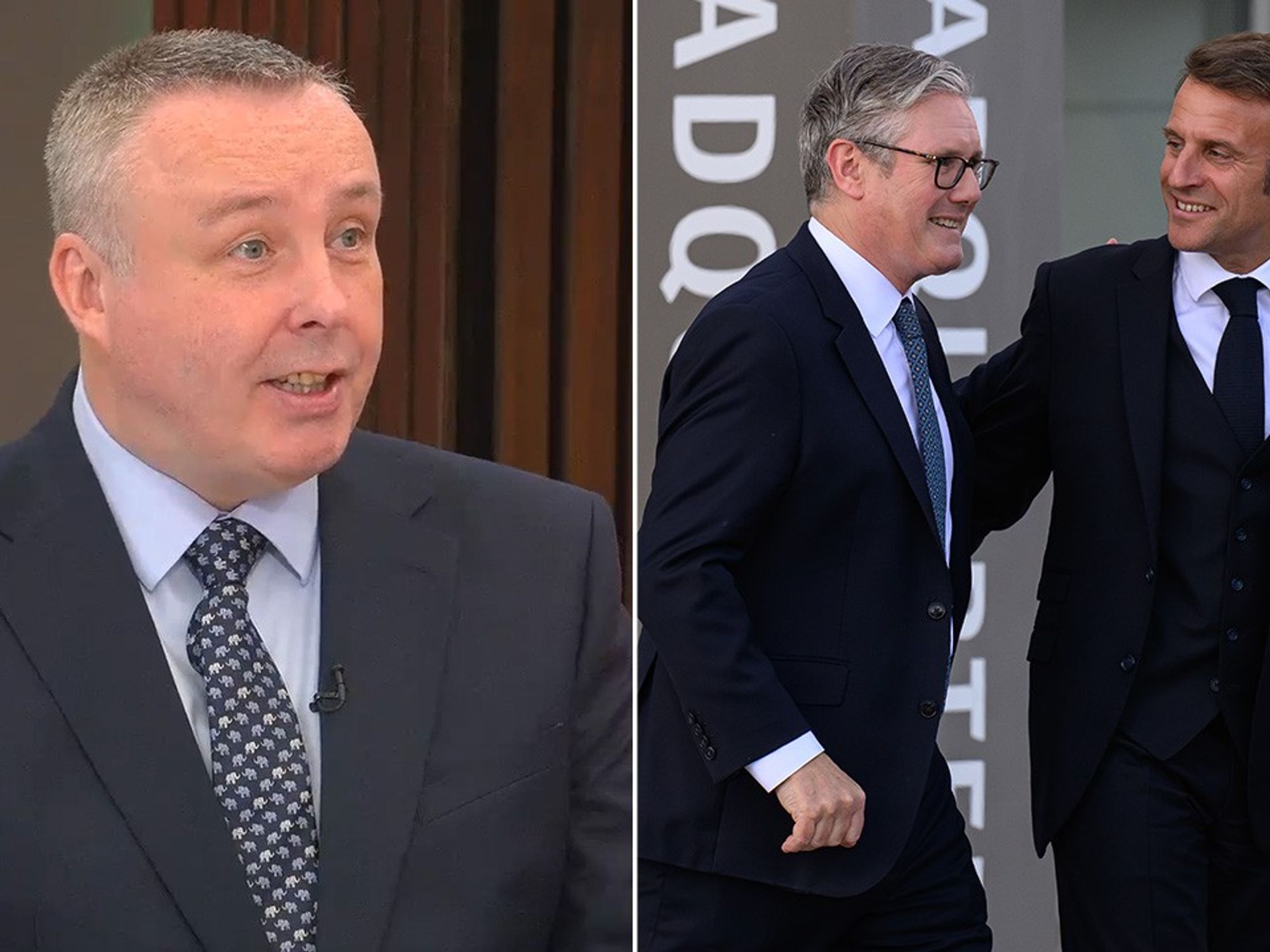 Mark White, Keir Starmer, Emmanuel Macron