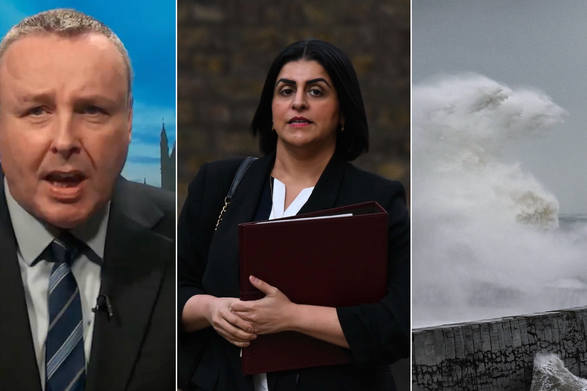 Mark White (left), Shabana Mahmood (middle), Dover storm (right)