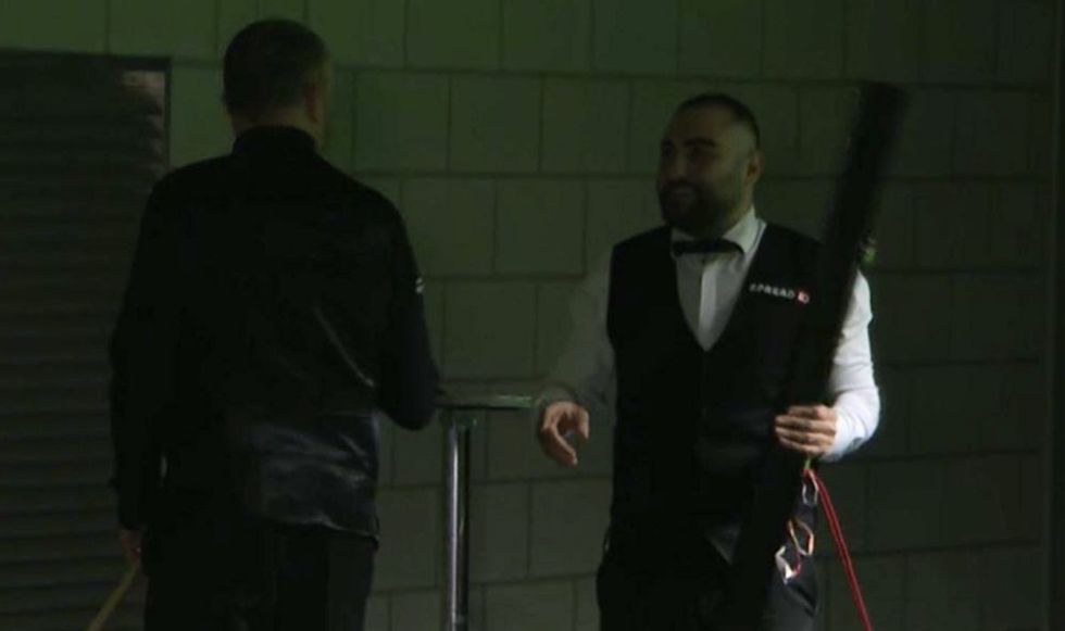 Mark Williams confronted Hossein Vafaei after the match