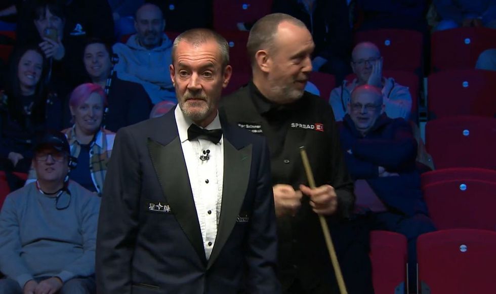 Mark Williams was far from impressed from being penalised for his joke