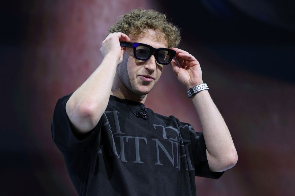 mark zuckerberg placing the orion sunglasses on his face 