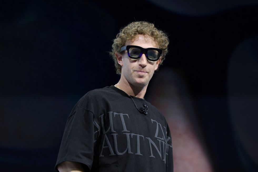 mark zuckerberg wearing the prototype Orion glasses on stage speaking at the Meta Connect annual event