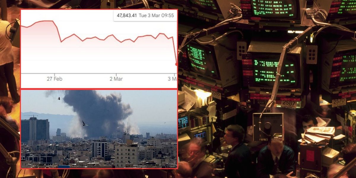 Stock market chaos as Dow Jones crashes by 1,000 points amid US-Iran war oil fears Stock market chaos as Dow Jones crashes by 1,000 points amid US-Iran war oil fears