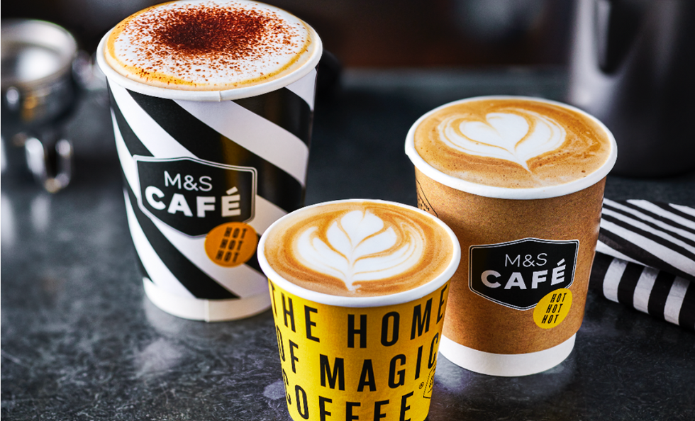 Marks and Spencer Caf\u00e9 coffee cups