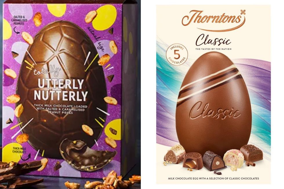 Marks and Spencer Totally Nutterly Utterly Easter Egg / Thorntons Classic Milk Chocolate Egg